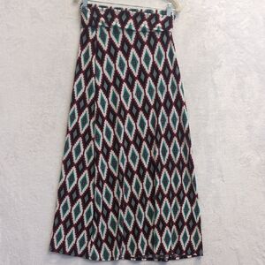 J&K Women's Aztec Southwestern Geometric Maxi Skirt Size S